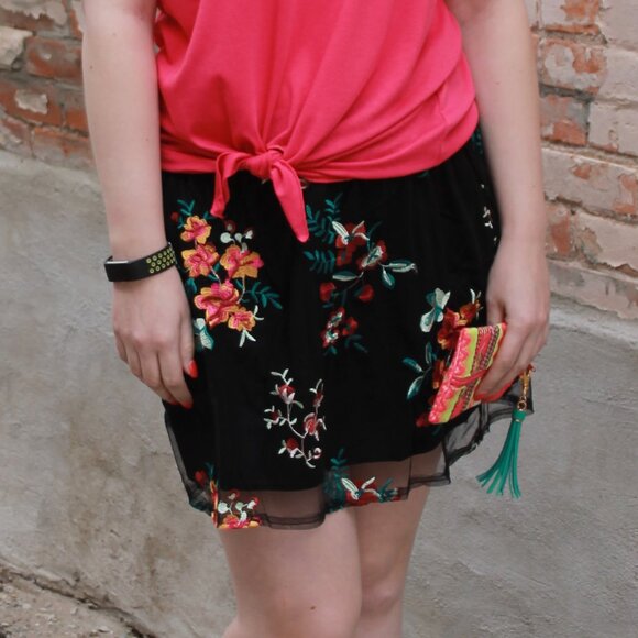 Crazy Train Floral Fleek Skirt - Picture 1 of 1